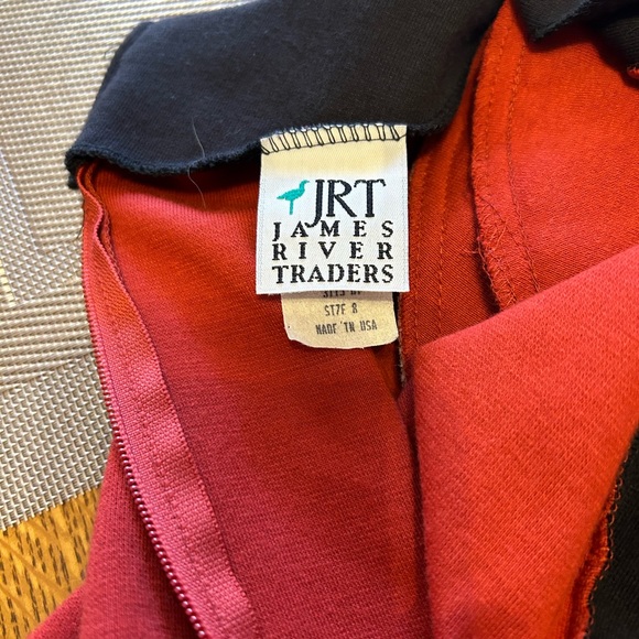 Women’s Vintage Color Block Black Burnt Orange JRT Button Detail below the knee - Picture 7 of 9